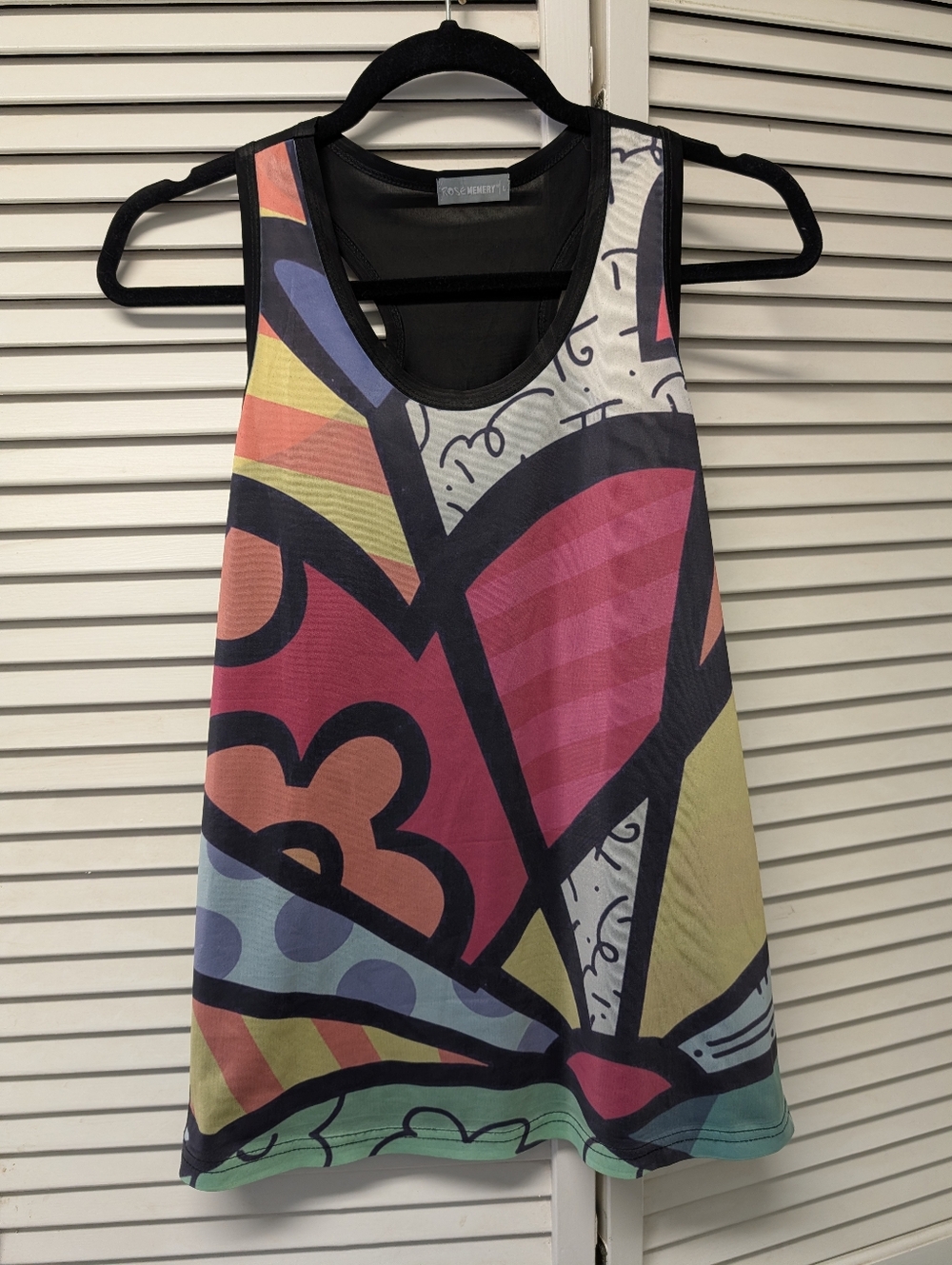 Colorful Abstract Sleeveless Tank Top - Multicolor